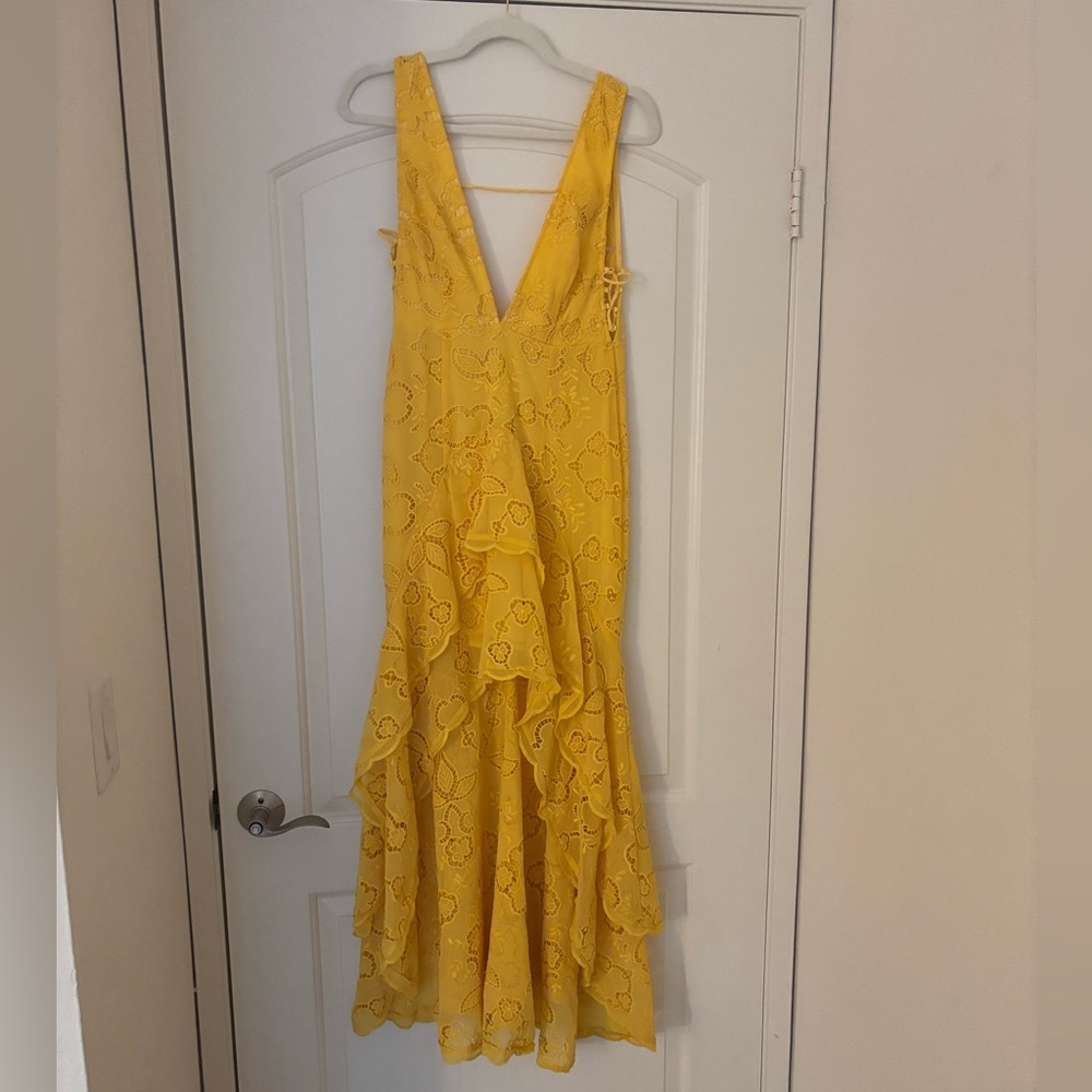 Free People High-Low Yellow Lace Dress